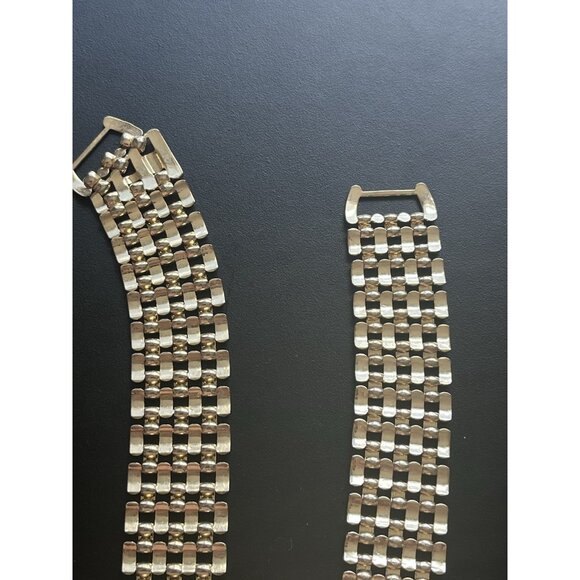 Vintage 90s Panther Link Necklace Set 3 pieces Gold Tone Quality Jewelry Y2k - Picture 12 of 16